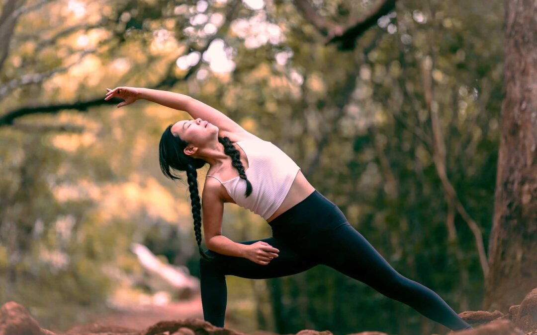 Women Stretching with Yoga